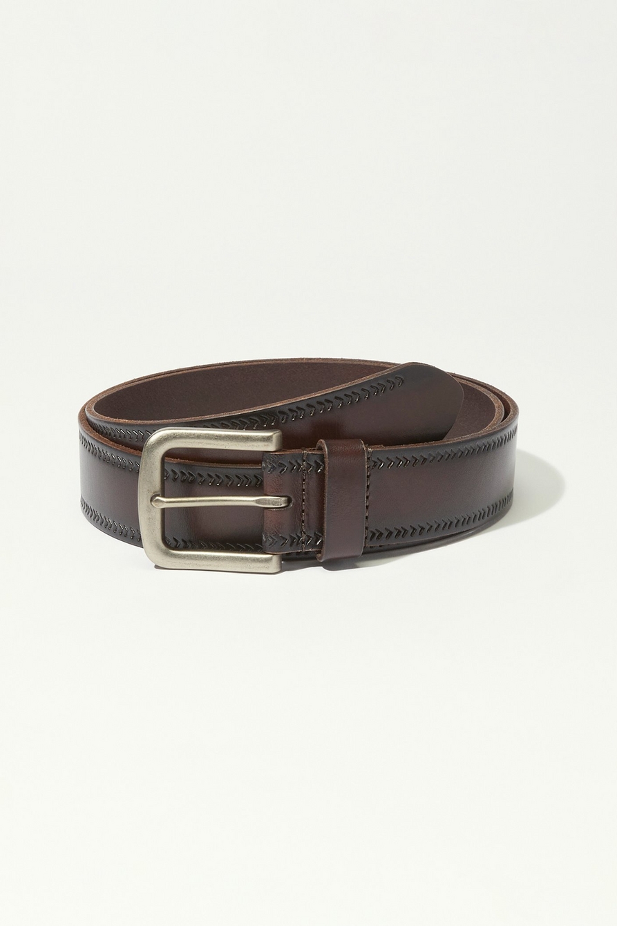 mens embossed stitch belt